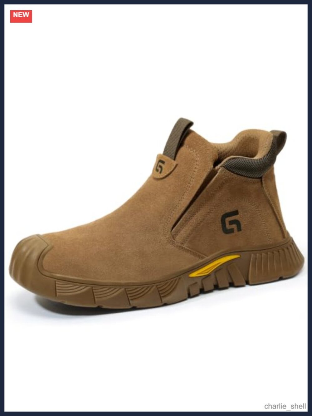 Steel Toe Welding Work Boots Slip-On Suede Mid-Top Industrial